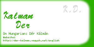 kalman der business card