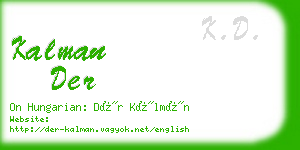 kalman der business card